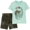 Carter's™ 2tlg. Outfit In Türkis/ Khaki -TROLLKIDS Verkäufe carters 2tlg outfit in turkis khaki