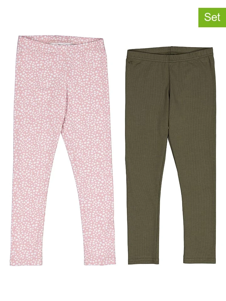 2er-Set: Leggings In Rosa/ Khaki 3 2er-Set: Leggings In Rosa/ Khaki