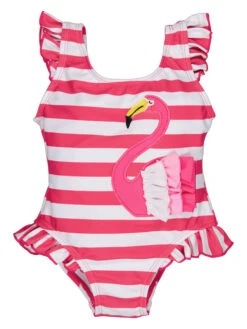 Badeanzug In Pink/ Weiß