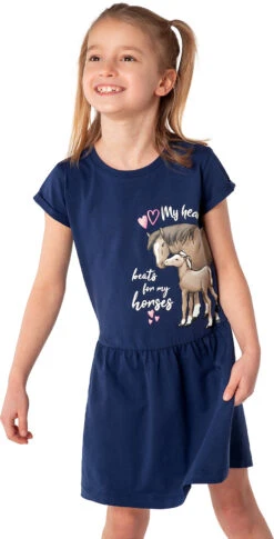 Kinder Jerseykleid PFERDE, Pferde Von SALT AND PEPPER