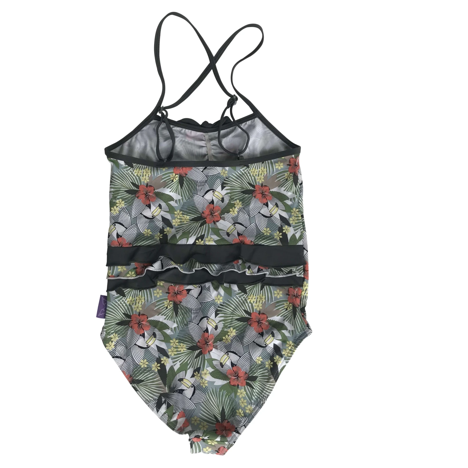 Mädchenbadeanzug In Hawaii-Tukan-Druck 3 Mädchenbadeanzug In Hawaii-Tukan-Druck – Bild 2