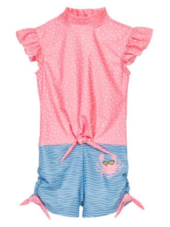 Playshoes Badeanzug "Krebs" In Rosa/ Hellblau