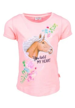 T-Shirt S/S Print EMB Seq. Horse In Neon Melon