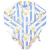 Langarm Kinder Badeanzug Daisy Stripe In Mehrfarbig