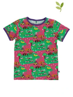 Shirt "Landscape" In Pink/ Grün