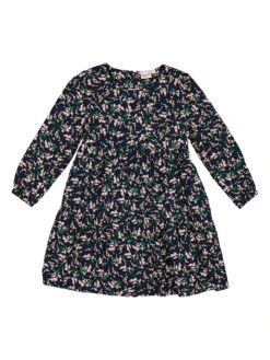 Kleid In Dunkelblau/ Bunt